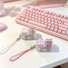 Transparent Base Fidget Keychain Dice Keycap Clicker Pendant Press Toy  Daily Carry