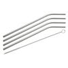 Set of 4 Curved Stainless Steel Straws with Brush 24 Cm Bar Concept Ref. 54857