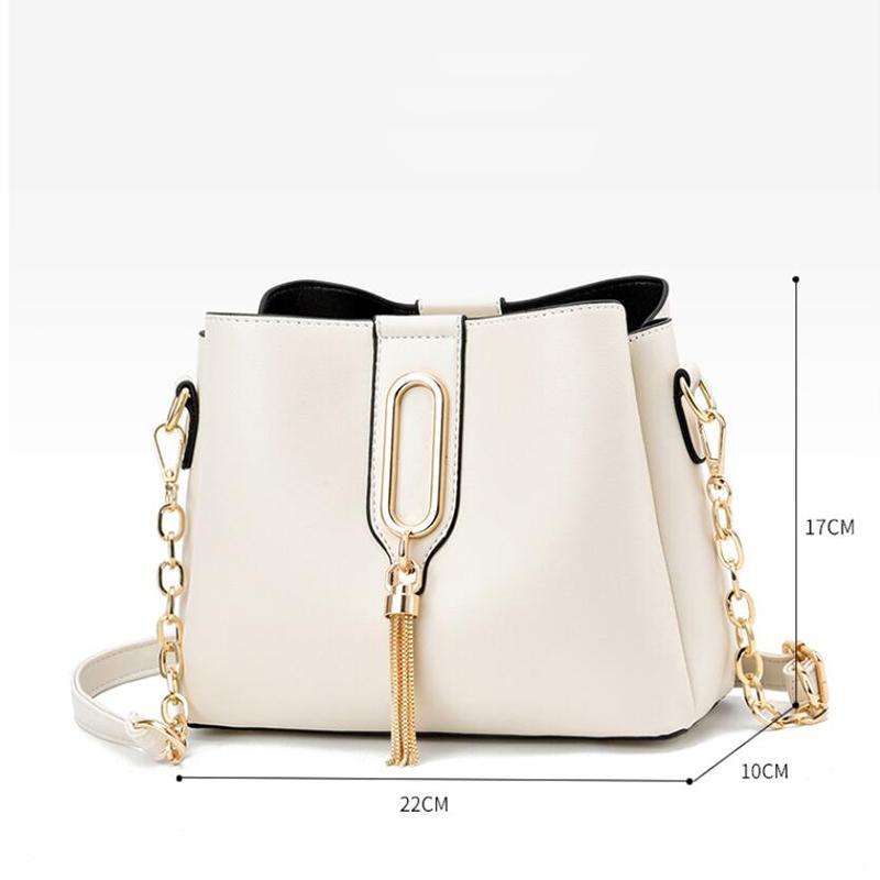 Yogodlns Модная женская сумка-ведро через плечо, винтажная дизайнерская сумка-мессенджер с кисточками, высококачественная сумка через плечо из искусственной кожи, простая сумка