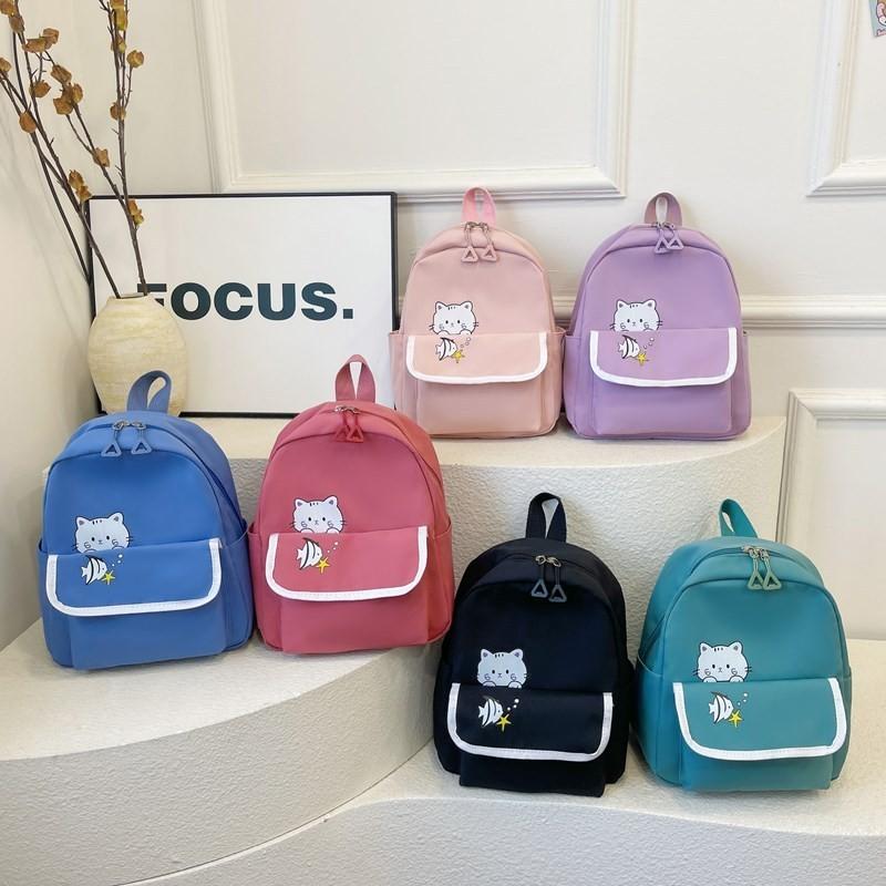Cute Lightweight Nylon Kids Backpack Adorable Cartoon Design For Boys And Girls