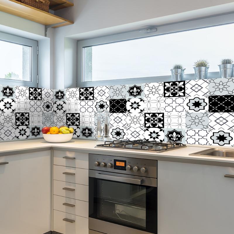 10 шт., ретро-узор, матовая поверхность, плитка, наклейки, чехлы для кухни, ванной, столов, пола, износостойкие художественные наклейки на стены