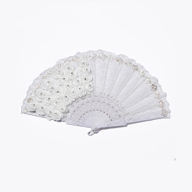 Свадебный веер с перьями, двухслойный кружевной пластиковый веер, элегантный веер с белыми перьями