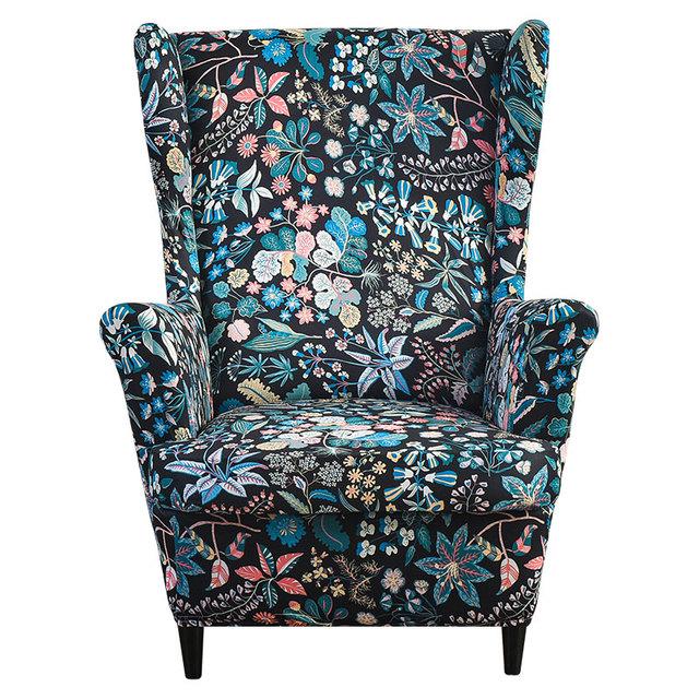 Чехол на спинку стула с наклонной подлокотником и принтом, эластичный чехол на кресло, крыло, спинка дивана, растягивающийся протектор, домашний декор