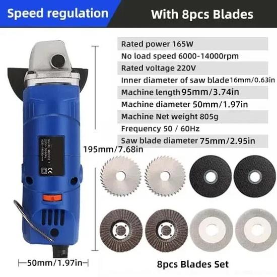 Mini Angle Grinder 6 Speed Electric Angle Grinder Polishing Machine For Cutting Diamond Metal Mini Grinding Machine