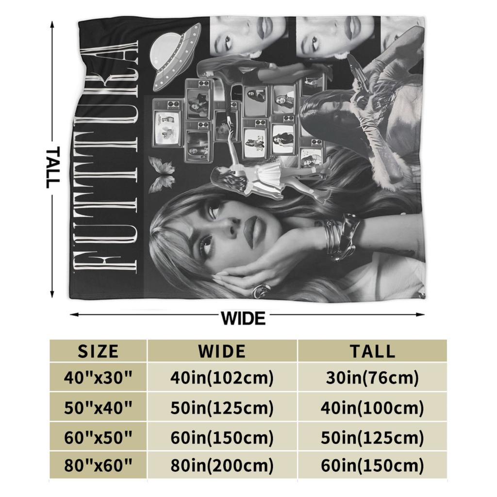 Singer TINI STOESSEL Futtura Album Blanket Warm Cozy Fluffy Throw Blankets for Couch 50x60 Inch Multiple Sizes Bedspread