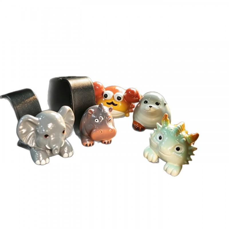 Cute Animal Car Seat Hook Rear Headrest Resin Decorative Hanging Accessory Kids Travel Daily Use