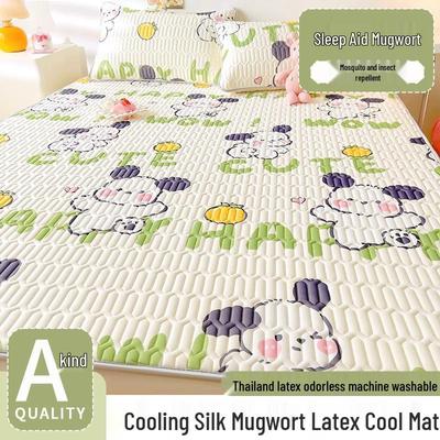 Летний матрас из ледяного шелка, комплект из трех предметов: Латексный охлаждающий коврик, Складная нескользящая простыня и Мягкая простыня на резинке.