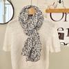 Cotton and Linen Scarf Atmosphere New Fashion Retro Floral Pleated Scarf Scarf Neck Shawl