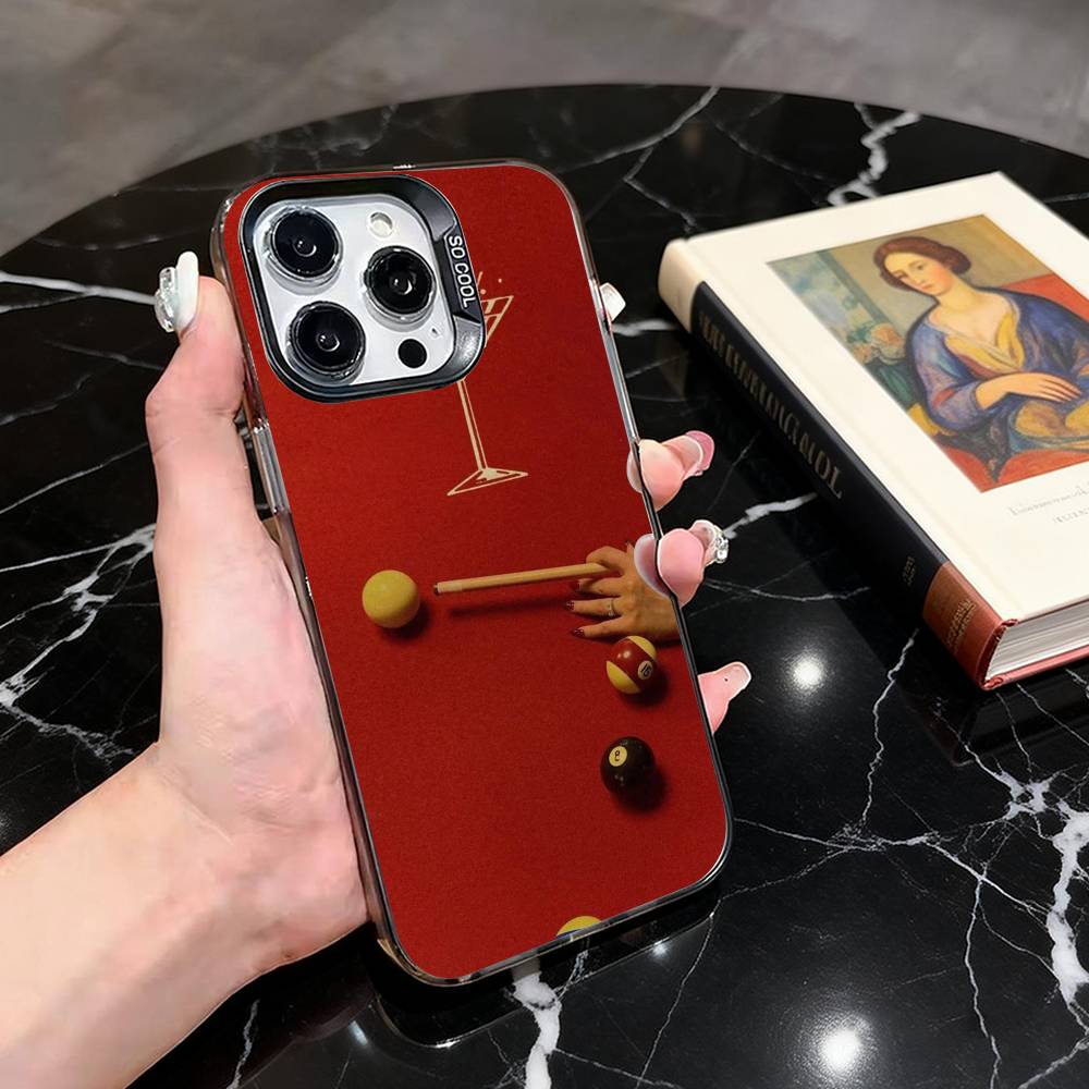 Чехол для телефона с эстетикой бильярда 8 шаров Для iPhone 17,16,15,14,13,12,11 Plus,Pro Max,XS,Красочный Серебристый Чехол для телефона Funda Cover