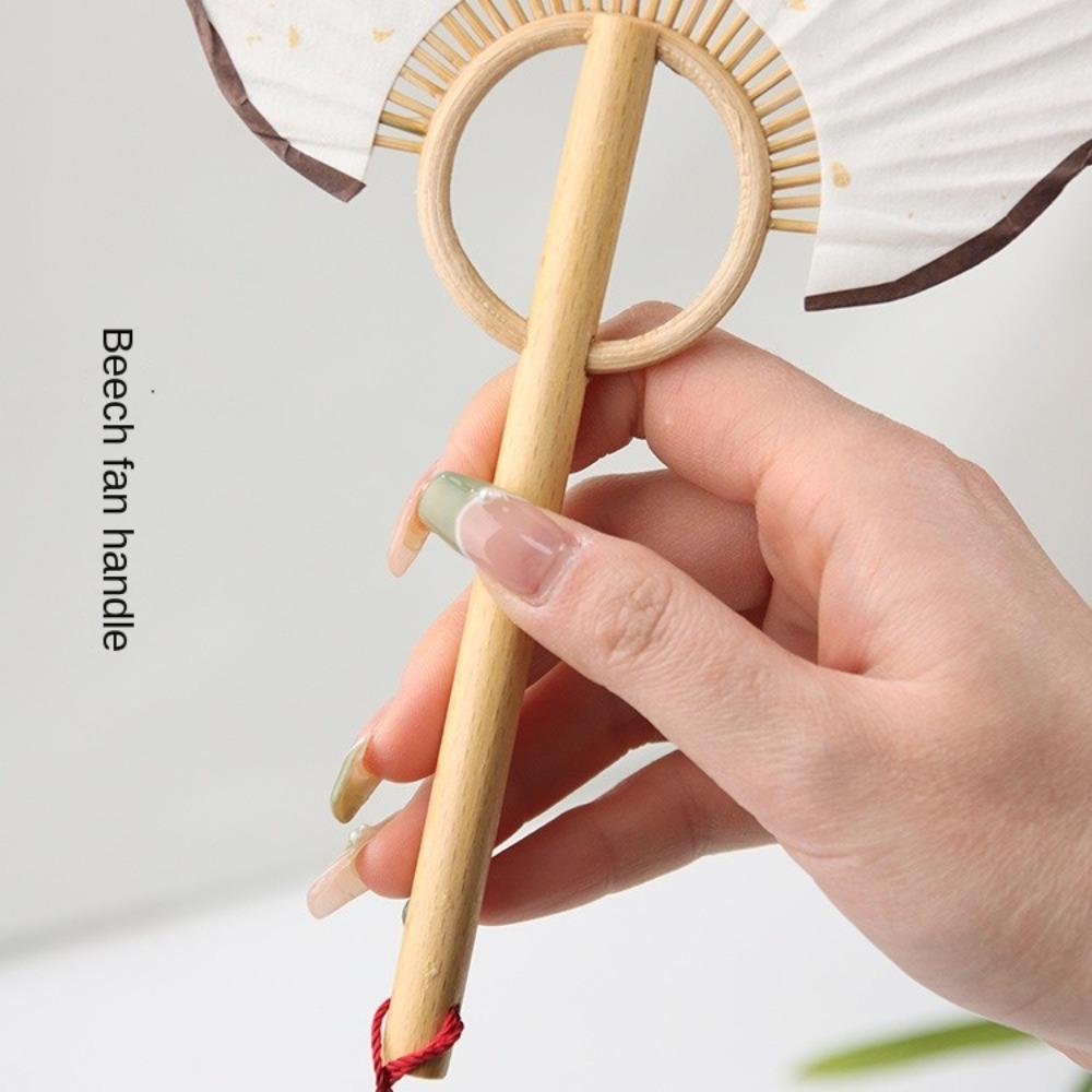 Exquisite Chinese Style DIY Fan Vintage Round Fan Art Crafts Gift Hand Painted Fan Home