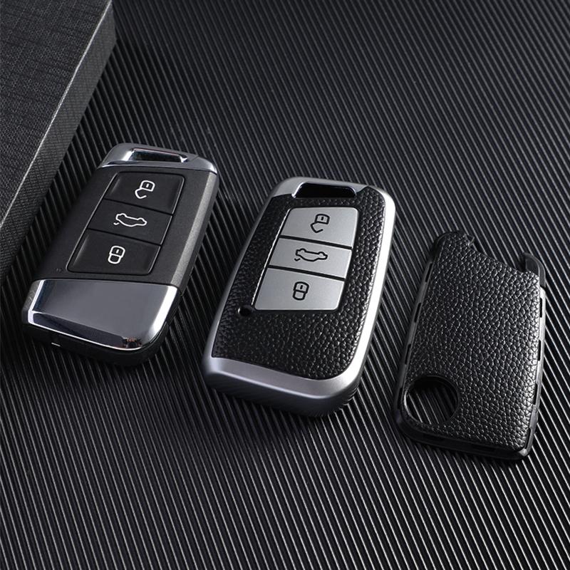 Автоматический бесключевой держатель Чехол Брелок Для Volkswagen VW Magotan Passat B8 Для Skoda Superb A7 ТПУ Кожаный Чехол-крышка для автомобильного пульта