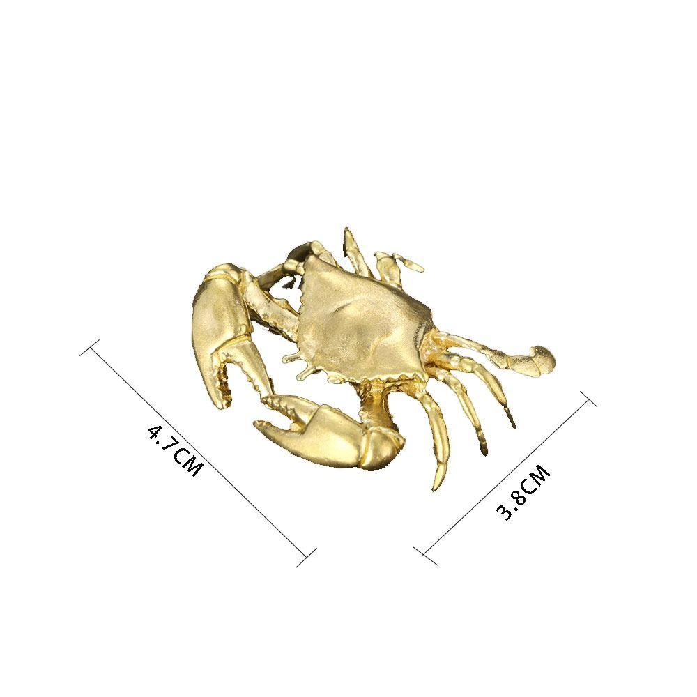 Латунная скульптура краба Краб Краб Украшение Новая мини-фигурка краба Главная