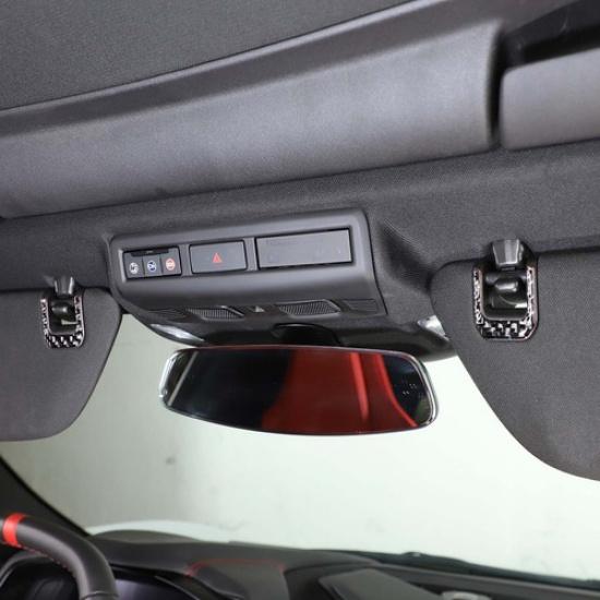 Carbon Fiber Inner Cosmetic mirror panel sticker Trim For Corvette C8 -2025