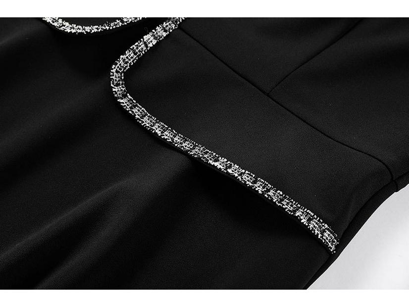 Платье больших размеров с V-образным вырезом и длинным рукавом для весны и осени