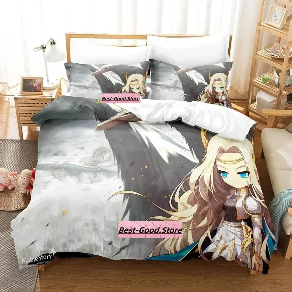 Постельное белье Maplestory Односпальное Двуспальное Набор с наволочкой Пододеяльник Мягкое Односпальное Двуспальное Queen Super King