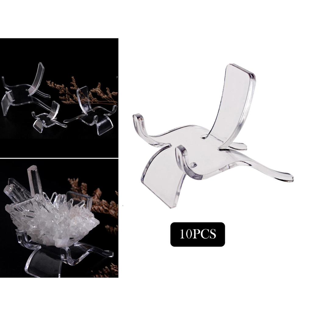 1 Acrylic Triangle Display Holder, Clear Plastic Easel Stands for Rock Mineral Agate