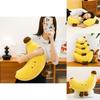 Fruitshaped Plush Banana Cushion With Short Pile Fabric Kids Bedroom Decor