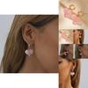 Fashionable Pink Heart Hoop Earrings For Women 2023 Winter Collection Electroplated Alloy