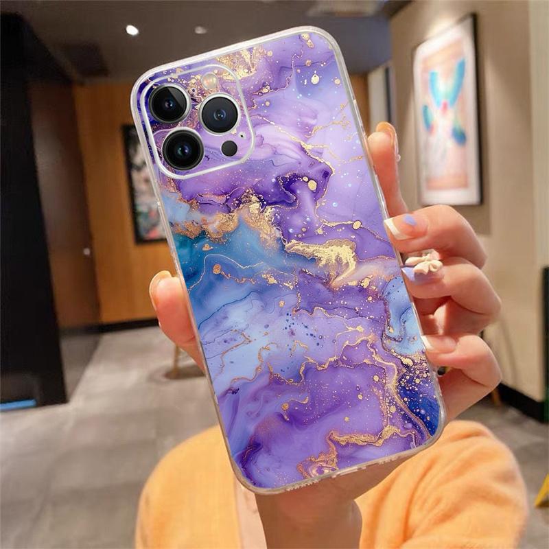 Чехол для телефона Carcasa Funda Для iPhone 16 15 13 14 11 12 Pro Max 16 14 12 13 Pro 15 Plus 16E Мраморный чехол