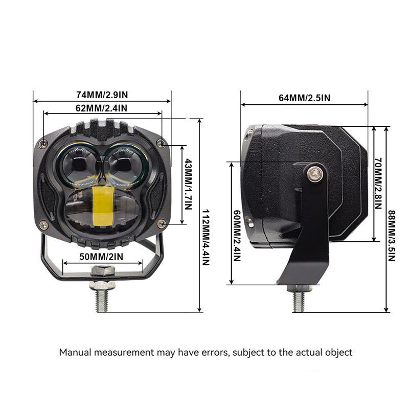 1/2 шт. светодиодный прожектор, вспомогательный свет, линза, фара дальнего света, противотуманная фара, белый DC12-80 В для внедорожника 4x4, внедорожника, квадроцикла, UTV 12 В 24 В