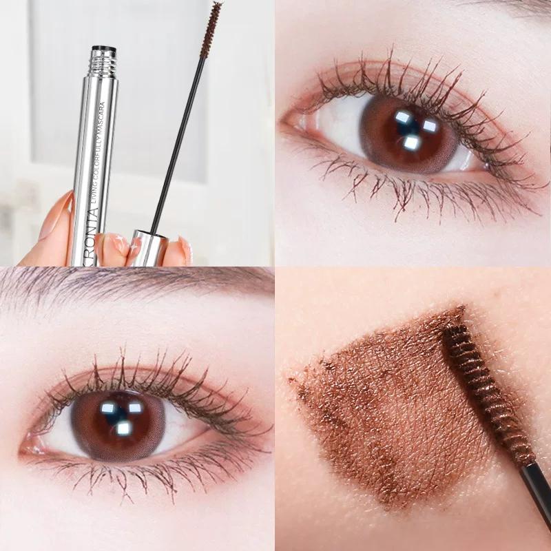 Best-Seller on Douyin Small Silver Tube Color Mascara Fine Bruch Head Long Curling Not Easy to Smudge Official Authentic Products