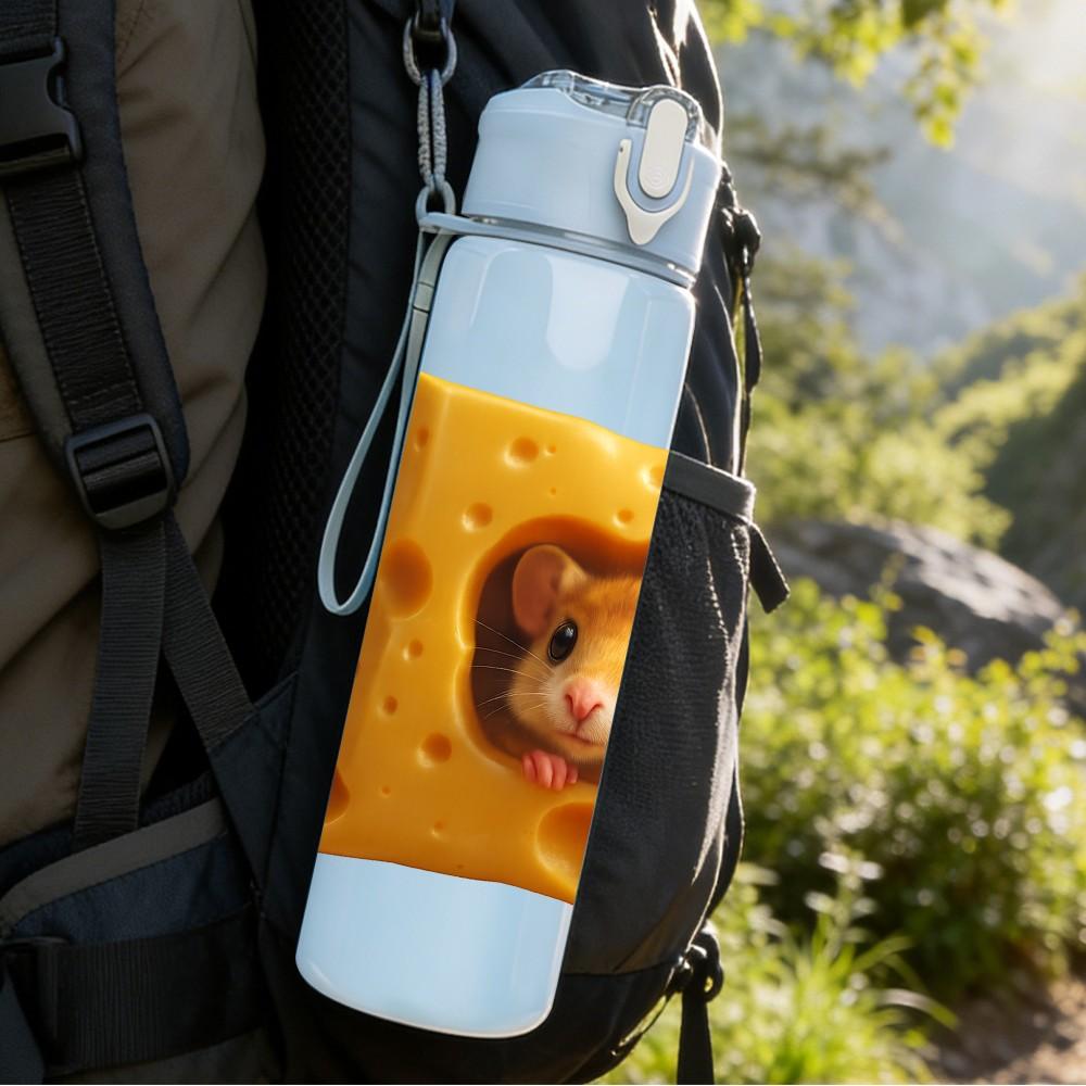 1PC Small Puppy Inside Pillow 750ml Color Plastic Sports Water Bottle Leakproof Flip Straw Lid Suitable for Sports Office Home Use