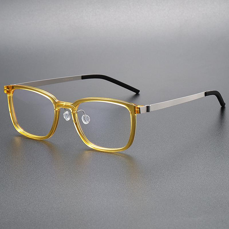 Top Quality Acetate Titanium Optical Glasses Frames Men Women Luxury Brand Square Prescription Eyeglass Frame Computer Eyewear