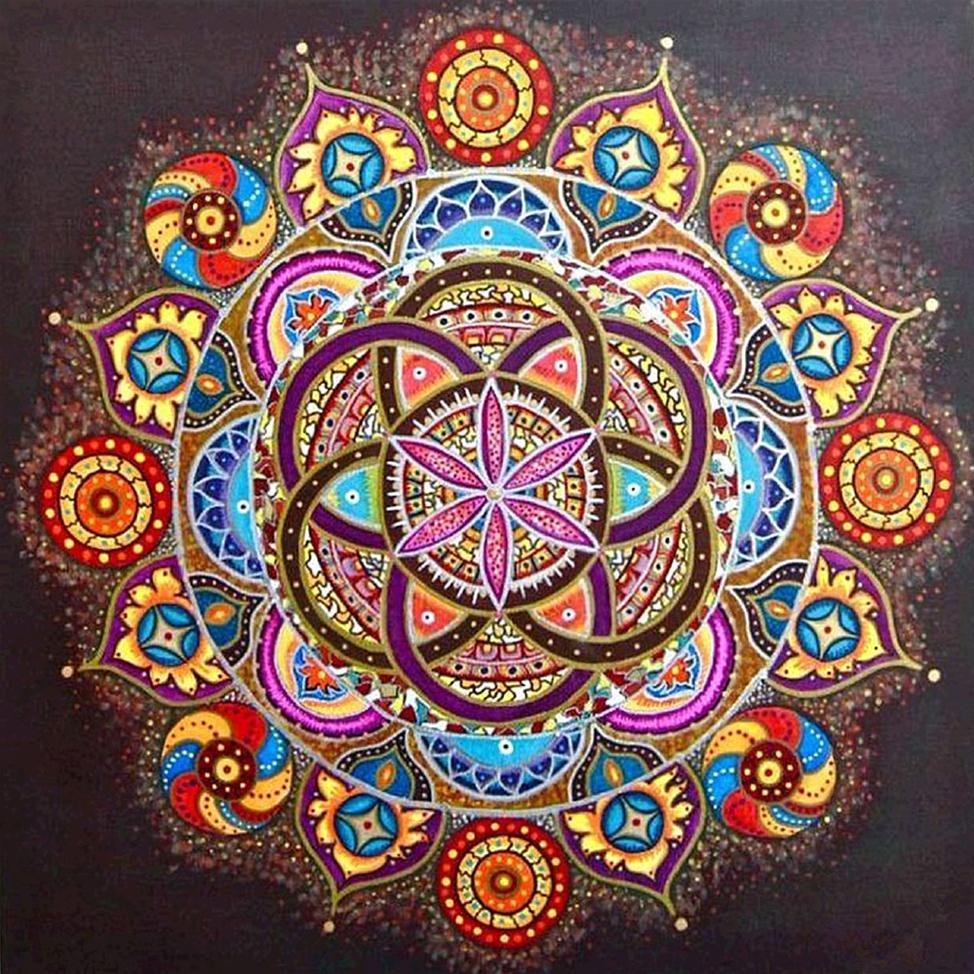 Алмазная картина Мандала Полная вышивка квадратная алмазная вышивка Цветочная вышивка Мозаика из бисера 5D DIY Искусство Декор стены