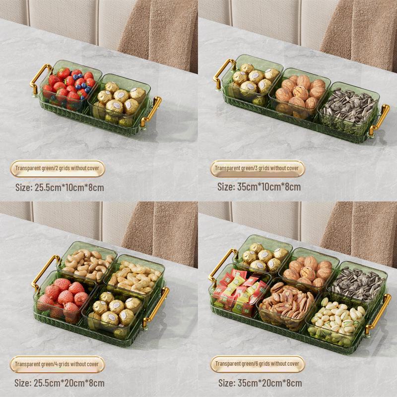 Роскошная коробка для конфет с отделениями: Элегантный поднос для закусок и фруктов с крышкой для гостиной