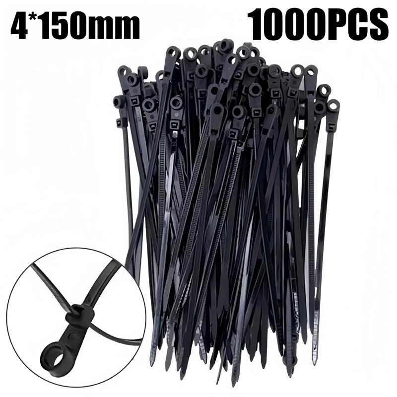 100/1000 шт. кабельных стяжек с винтовыми отверстиями, многоразовые фиксированные нейлоновые кабельные стяжки, самоблокирующиеся стяжки для шнуров, ремни, крепежные петли, офисный органайзер