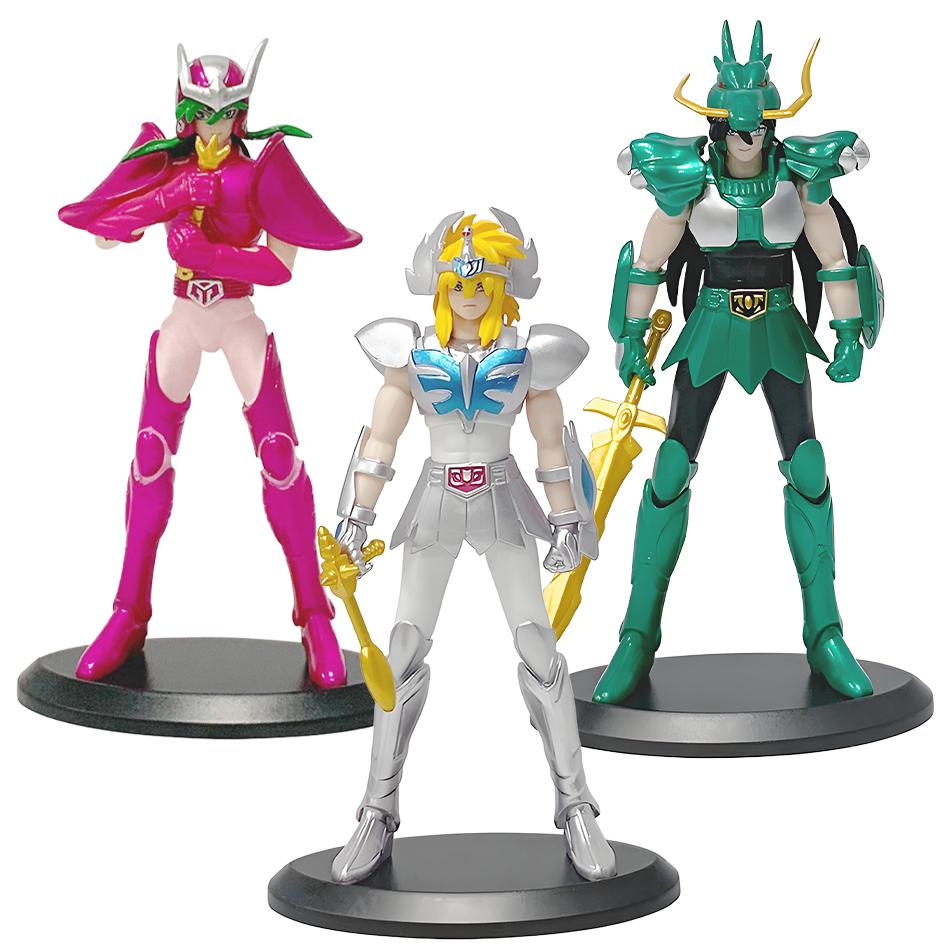 18CM Saint Seiya Anime Figure Myth Cloth Phoenix Ikki Hyoga Seiya Shiryu Standing PVC Box Figure Collection 20th Anniversary Toy