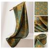 Black Coffee Leaf Print Silk Scarf 65x65cm Elegant Womens Square