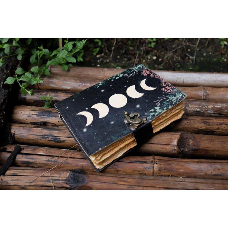 Дневник из бумаги ручной работы с деклем «Солнце и Луна» для мужчин и тетрадь для заклинаний для дорожного скетчбука, книги стихов