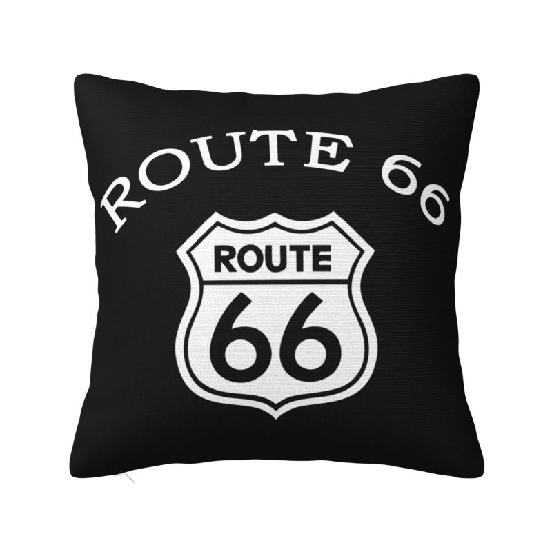 Modern Vintage America Road Route 66 Cushion Cover Soft Throw Pillow Case Decoration