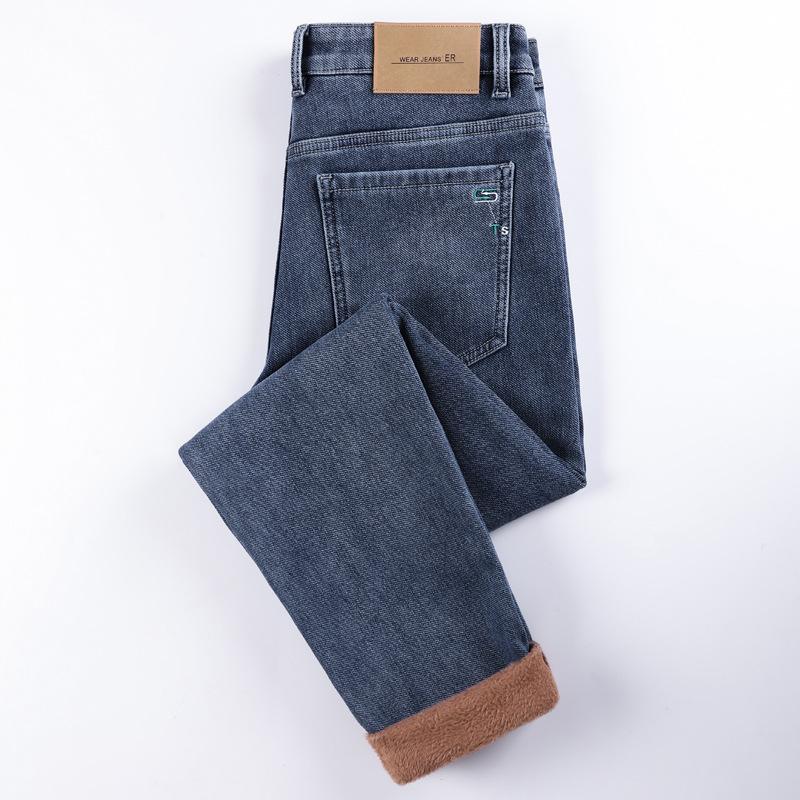 Spring and Autumn Men's Jeans Straight Slim Elastic Hundred Trend of Casual Men's Long Trousers