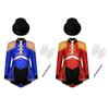 4Pcs Kids Girls Ringmaster Circus Magician Drummer Cosplay Costume Sequins Bodysuit with Hat Gloves Wand Set Halloween Circus Costume