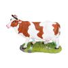 Cow Figurines Brown and White Cow Model Ornament Animal Sculpture Resin Crafts for HomeRaise Head