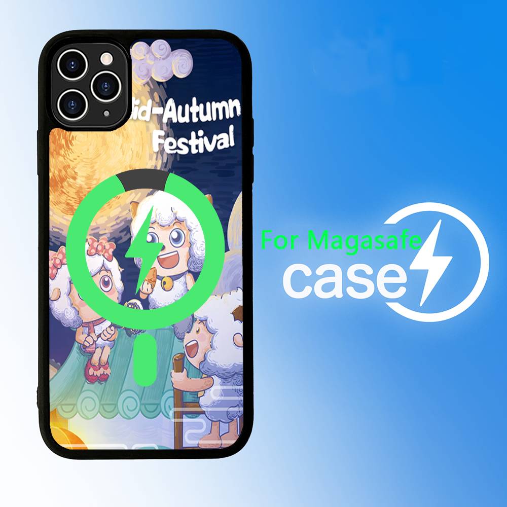 Pleasant Goat And Big Big Wolf Magnetic Case For IPhone 17 16 14 13 12 11 15 Pro Max Plus Wireless Charge Phone Cover