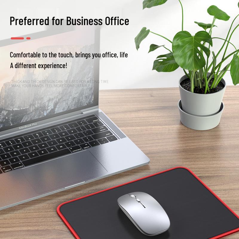 Игровой коврик для мыши XL с красной прострочкой для офиса и киберспорта