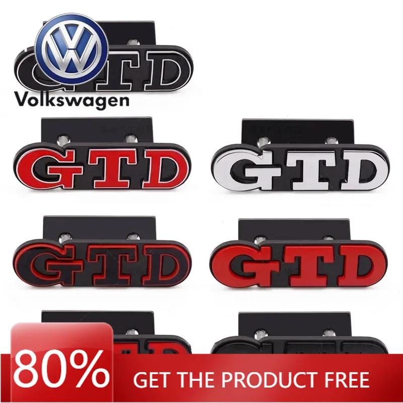 For VW Volkswagen Jetta MK5 Golf 3D Metal GTD Logo Car Rear Trunk Badge Sticker Front Grill Emblem For VW Polo GTD MK4 MK5 MK6 M