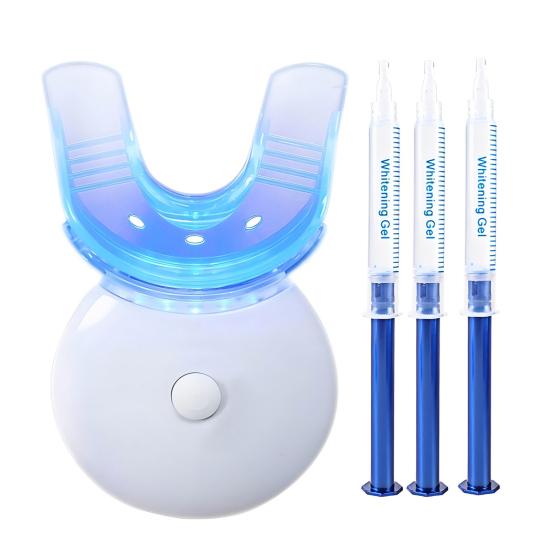 Teeth Whitening Kit with 32 LED Gum Light Silicone Mouthpiece Gel Tube Portable IPX7 Waterproof Gum Health Toothache Relief Light Therapy Periodontal