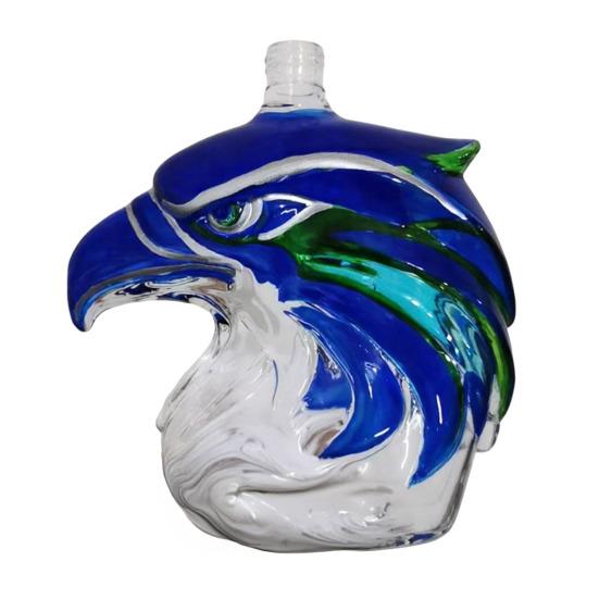 Стеклянный графин для виски в форме головы орла Декоративная бутылка для виски Прозрачная Уникальный подарок для коллекционеров виски, вина, коктейлей Подарок для бара Дисплей для бара Подарки для фанатов