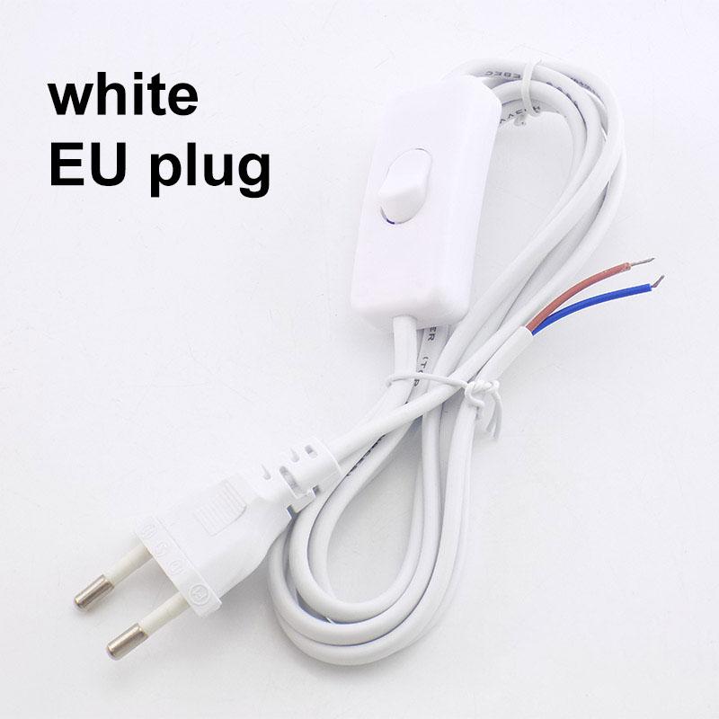 Transparent White Black UK AU EU US AC Desk Lamp Power Supply Extend Connector Adapter Cable Repair Cord Electric Switch Plug