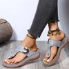Women Sandals Lightweight Heels Clamping Toe Metal Sandals with Hollowed Out Oversized Sandals Summer SandalsOpenToe Beach Shoes