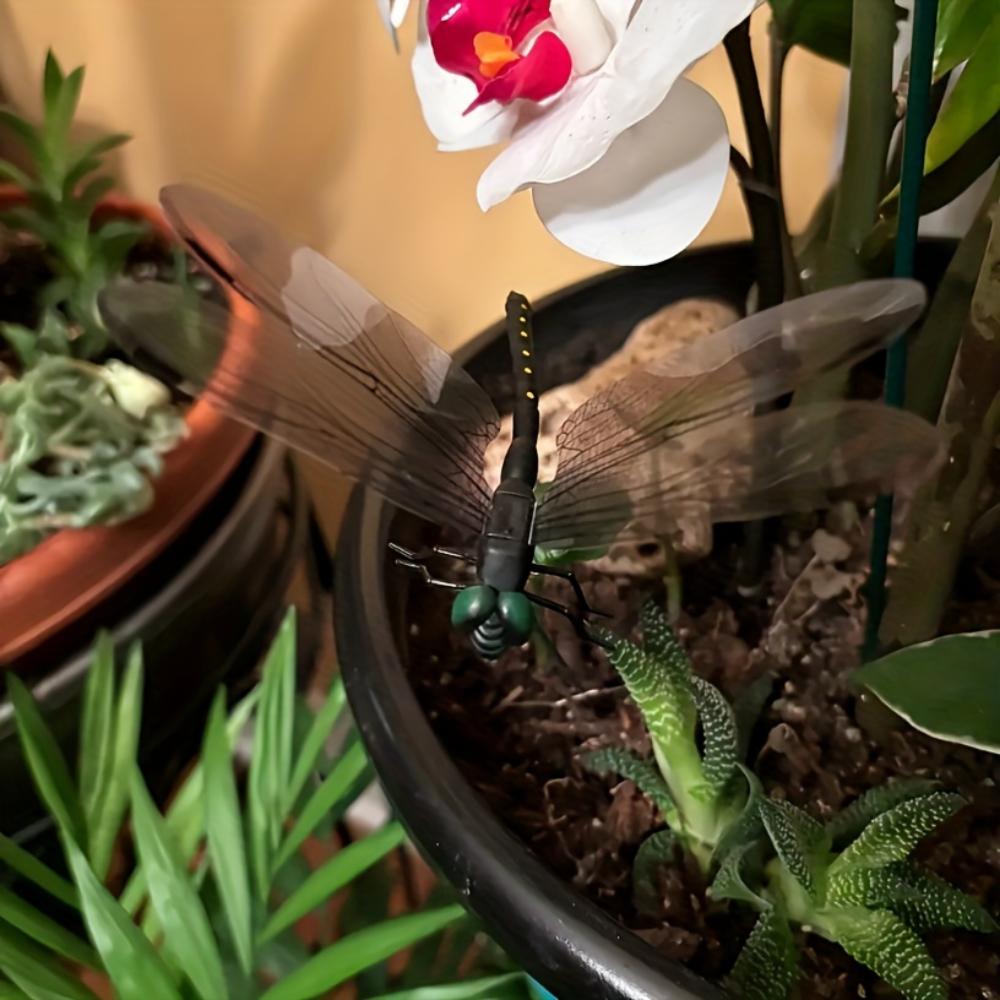 5-Piece Dragonfly Garden Plug - Durable Plastic for Flowerpot Decoration and Autumn Celebrations