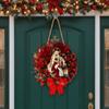 Деревянный Рождественский Венок 2D Рождественские Украшения Подвеска на Дверь Искусственная Гирлянда С Рождеством