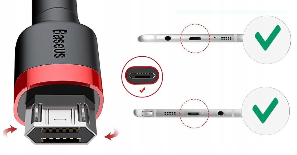 Baseus Cafule USB - microUSB cable 2.0 m 1.5A black and red