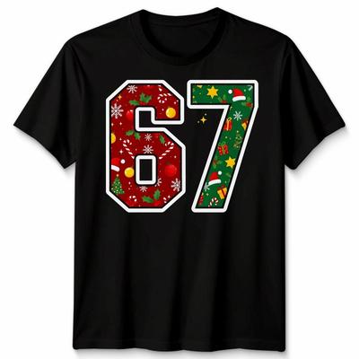 67 Новогодняя футболка для мужчин Женская футболка Праздничная футболка с новогодним принтом