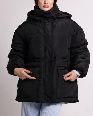 Куртка с кулисками на талии JOZEFINA 629 L Черная