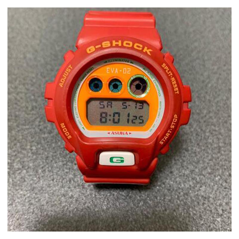 Casio Серия G-SQUAD Евангелион Аска Ограниченная серия Кварцевый механизм Ремешок из смолы Японские и корейские часы Мужские часы Оранжевый циферблат DW-6900FSEVA-02